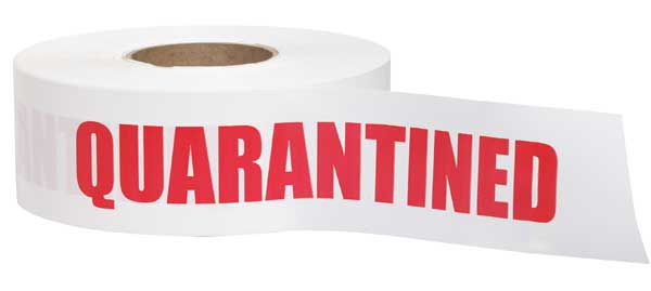 Barricade Tape, Red/White, 1000 ft x 3 In