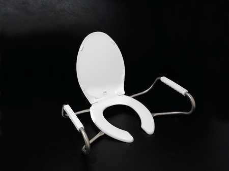 Toilet Seat,w/side Arms,white,open Front