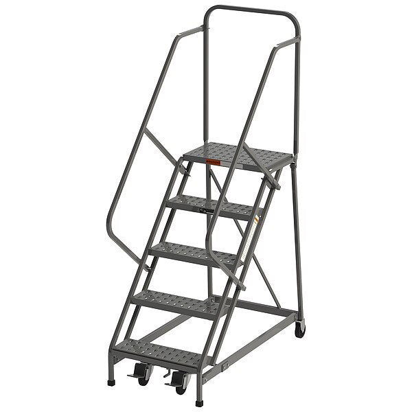 86 in H Steel Rolling Ladder, 5 Steps