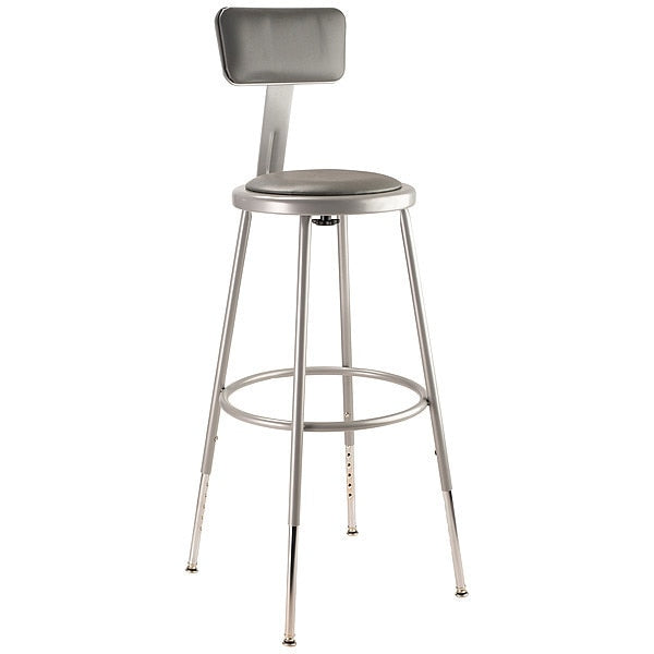 Round Stool,yes Backrest,25in To 33in (1