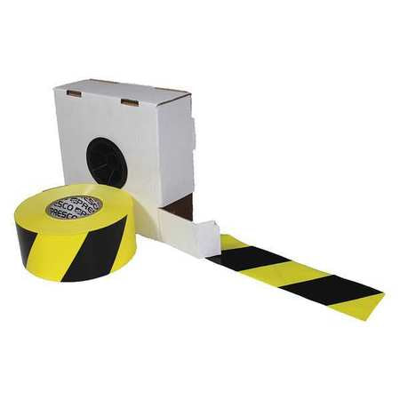 Barricade Tape W/reel,yellow/blk,1000 Ft