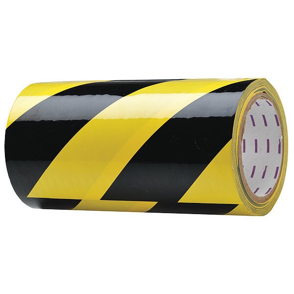Hazard Marking Tape, Roll, 8In W, 54 ft. L