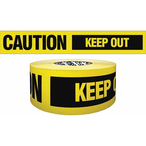 Barricade Tape, Yellow/Black, 200ft x 3 In