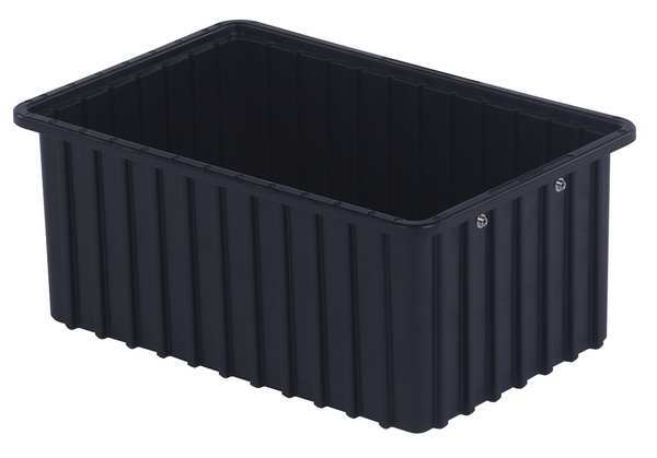 Divider Box, Black, Polyethylene, 16 1/2 in L, 11 in W, 7 in H, 0.51 cu ft Volume Capacity