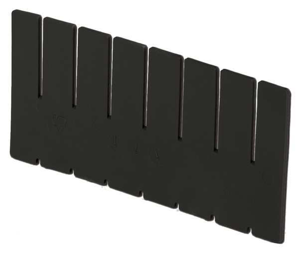 Plastic Divider, Black, 9 5/8 in L, Not Applicable W, 5 in H