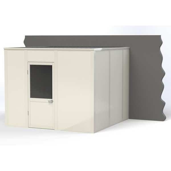 3-Wall Modular In-Plant Office, 8 ft H, 10 ft W, 10 ft D, White
