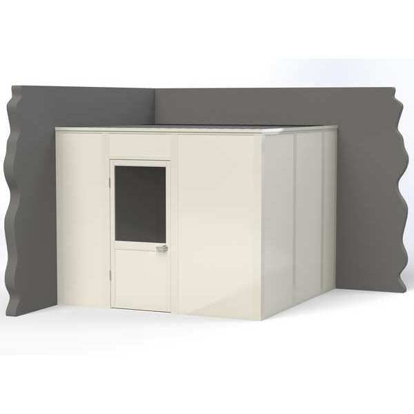 2-Wall Modular In-Plant Office, 8 ft H, 10 ft W, 10 ft D, White