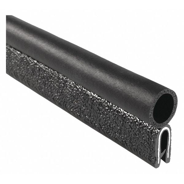 Edge Grip Seal, EPDM, 25 ft Length, 0.437 in Overall Width, Style: Trim with a Side Bulb