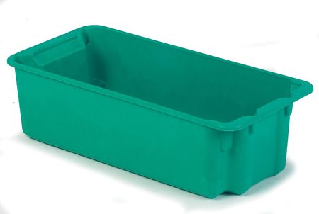 Stack And Nest Bin,24-1/8 In. L,green (1