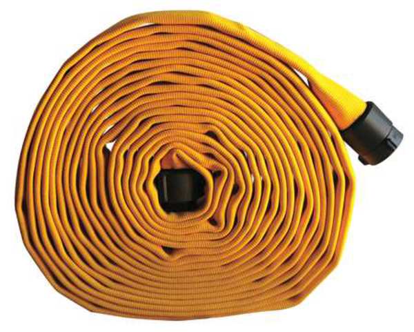 Fire Hose, 100 ft. L, Yellow, 1-1/2