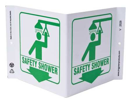Safety Shower Sign,7" X 12",plastic (1 U