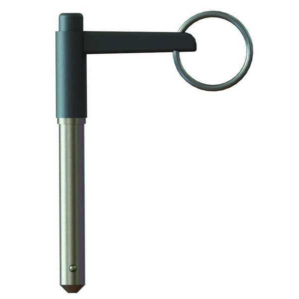 Ball Lock Pin L Hndle,1/4 X .50 Grip,ss
