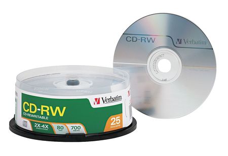Cd-rw Disc,700 Mb,80 Min,4x,pk25 (1 Unit