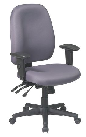 Desk Chair,fabric,gray,18 To 21" Seat Ht
