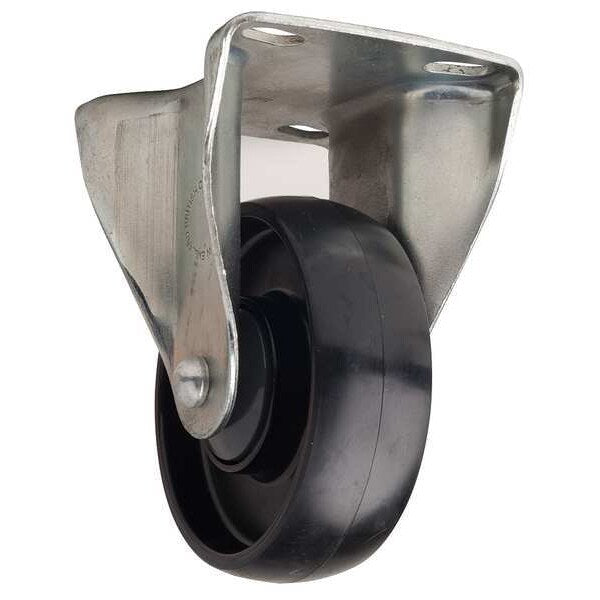 Plate Caster, Rigid, Nylon, 5 in., 330 lb.
