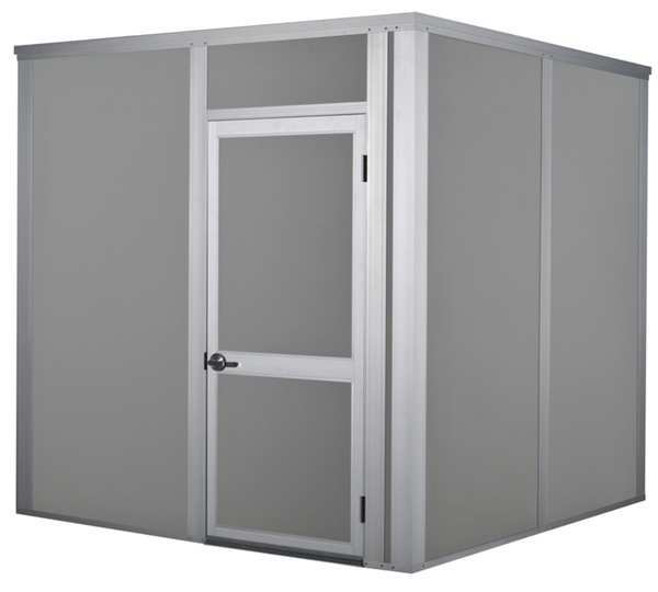 Sound Reducing Modular Wall Enclosure, 8 ft H, 12 ft W, 10 ft D, Gray