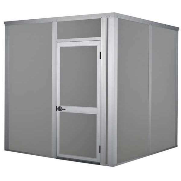 Sound Reducing Modular Wall Enclosure, 8 ft H, 12 ft W, 8 ft D, Gray