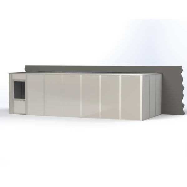 3-Wall Modular In-Plant Office, 8 ft H, 28 ft W, 12 ft D, Gray