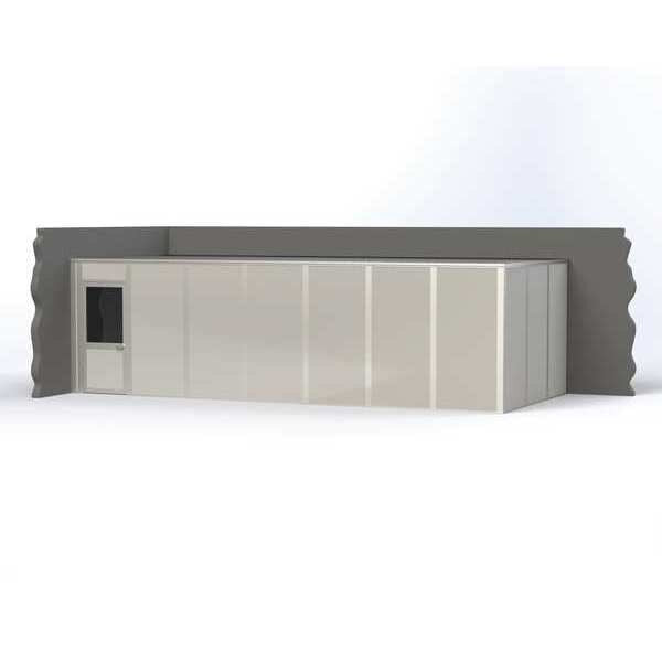 2-Wall Modular In-Plant Office, 8 ft H, 28 ft W, 12 ft D, Gray