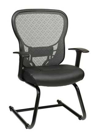 Desk Chair,leather,black,19-19