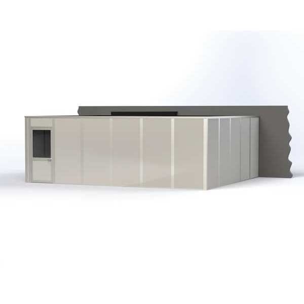 3-Wall Modular In-Plant Office, 8 ft H, 24 ft W, 20 ft D, Gray