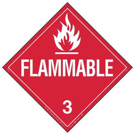 Placard,10-3/4inx10-3/4in,flammable,pk10