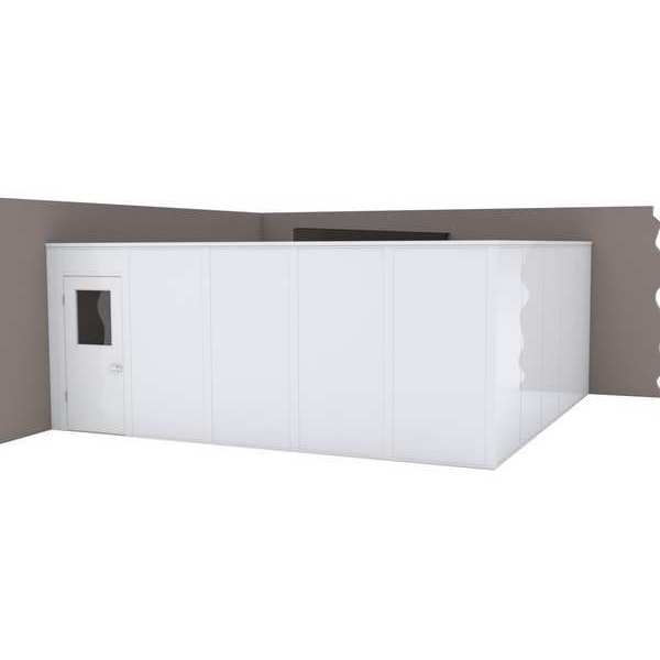 2-Wall Modular In-Plant Office, 8 ft H, 20 ft W, 20 ft D, White