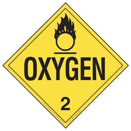 Placard,10-3/4inx10-3/4in,oxygen,pk10 (1