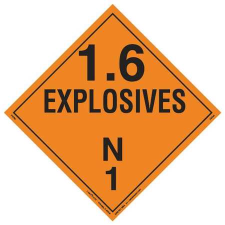 Placard,10-3/4in H,explosives,pk10 (1 Un