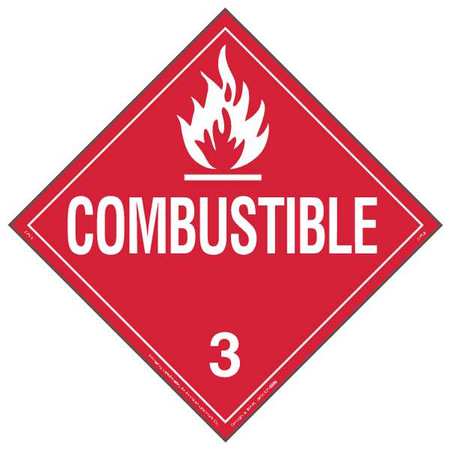 Placard,10-3/4inx10-3/4in,combustible (1