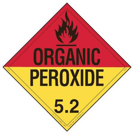 Placard,10-3/4in H,organic Peroxide,pk10