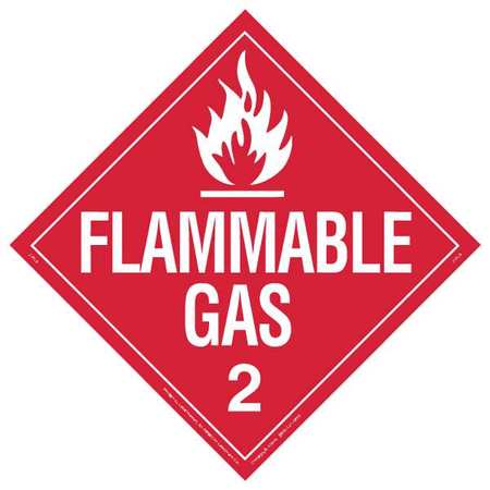 Placard,10-3/4in H,flammable Gas,pk10 (1