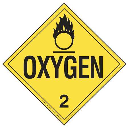 Placard,10-3/4inx10-3/4in,oxygen (1 Unit