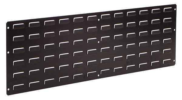 Steel Louvered Panel, 36 in W x 3/4 in D x 12 in H, Black