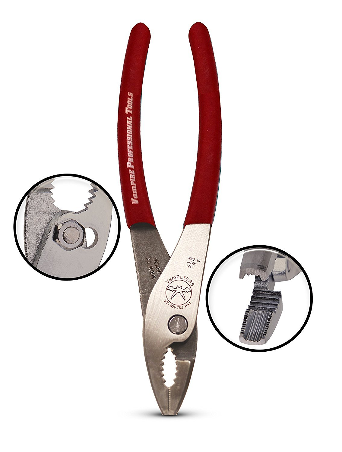 Vampliers_ 7" Slip Joint Pliers With Patented Curved Jaw
