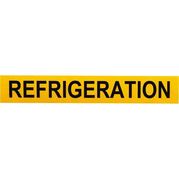 Pipe Marker With Refrigeration Legend And Arrow Graphic